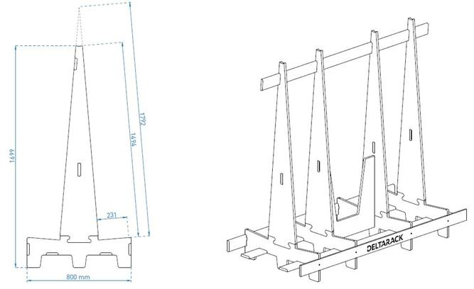 Rastel din lemn SR180/4S 2 Rastel din lemn SR180/4S - imagine 2