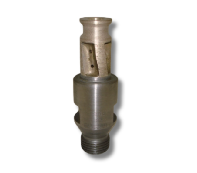 Scule diamantate combinate cu 2 operații si răcire,  prindere 1/2 gas, L=75 mm, diametru 15 mm, pentru prelucrarea sticlei cu grosimi de 4, 5, 6, 8, 10, 12, 15 și 19 mm.