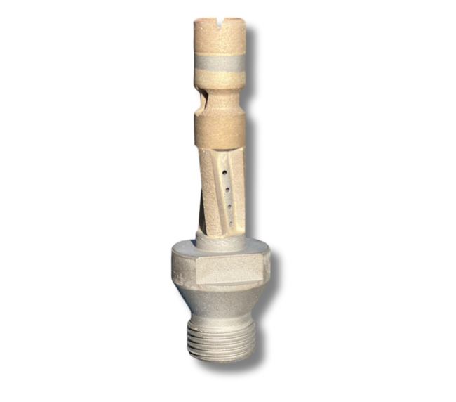 Scule diamantate combinate cu 3 operații și răcire + degajarea presiunii, prindere 1/2 gas, V29, L=95 mm, diametru 15 mm, pentru prelucrarea sticlei cu grosimi de 4, 5, 6, 8, 10 și 12 mm.