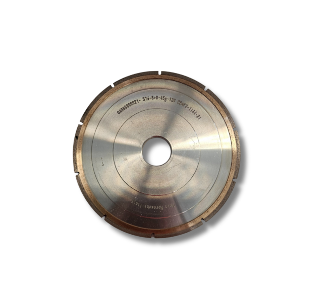 Disc diamantat periferic, diametru exterior 200x14x2,5x45°, interior 35 mm, laminat 6+6 mm, profil trapez, granulație 120, FOREL