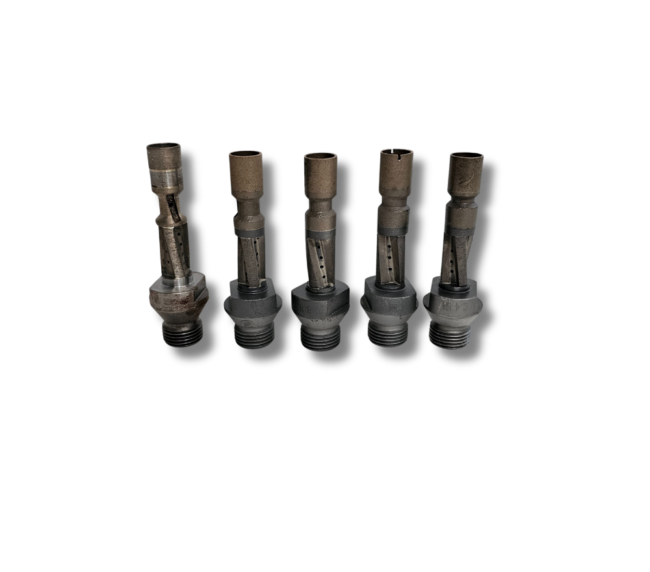 Scule diamantate combinate cu 3 operații și răcire, L=95 mm,  1/2 gas, D15 mm, pentru prelucrarea sticlei cu grosimi de 4, 5, 6, 8, 10, 12, 15 și 19 mm